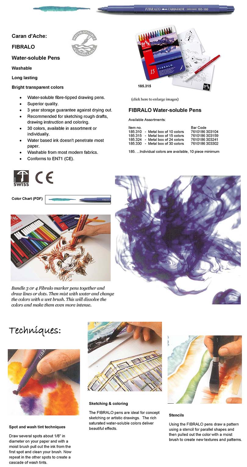 Acheter en ligne CARAN D'ACHE Fibralo Crayon feutre (Multicolore